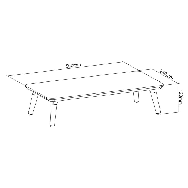 Maclean drveni stalak za monitor/laptop (500 x 240 x 120 mm), crna orahova boja, max. 20 kg, MC-930
