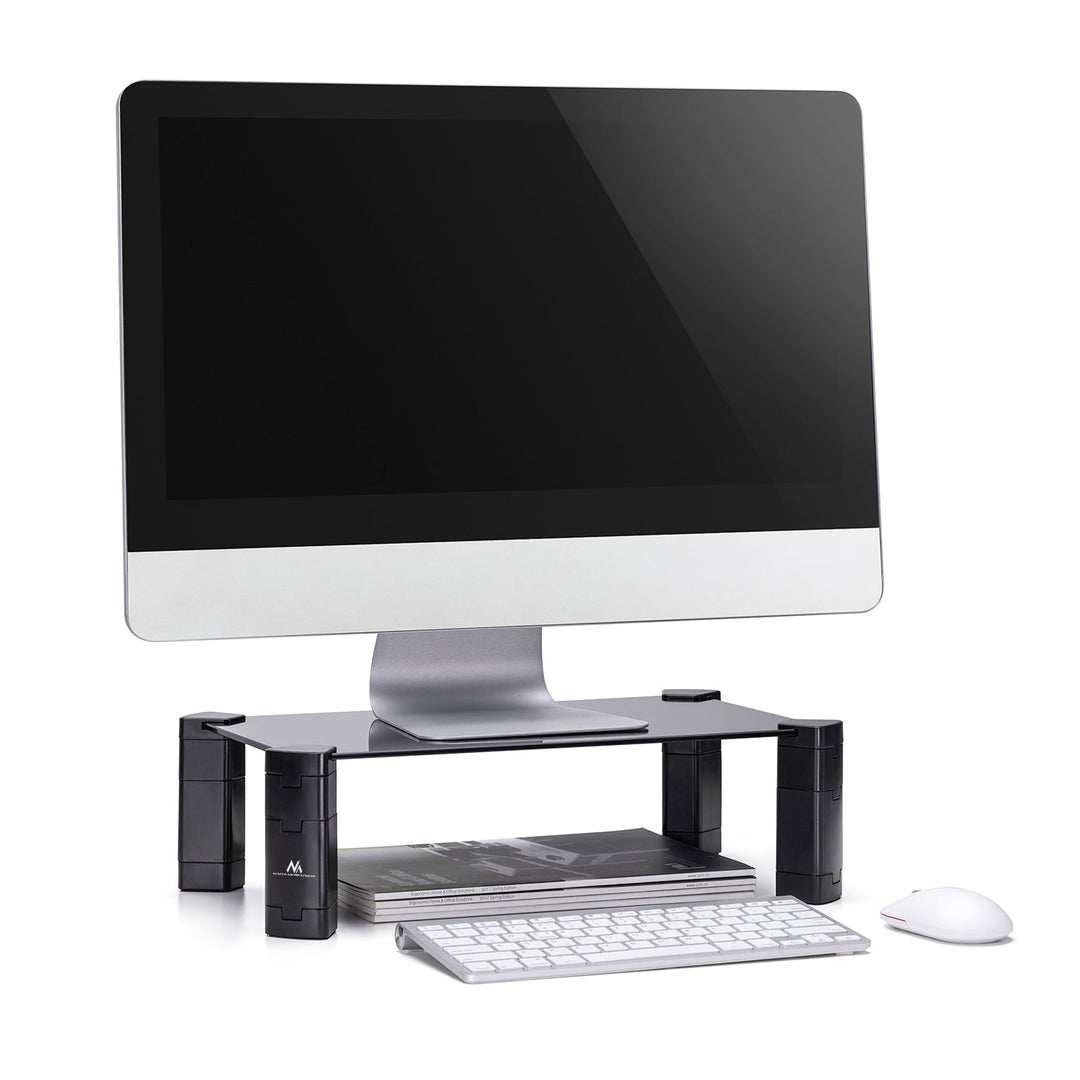 Maclean stalak za laptop/monitor, max. 20 kg, kaljeno staklo, (429 x 269 x 127 mm), MC-934