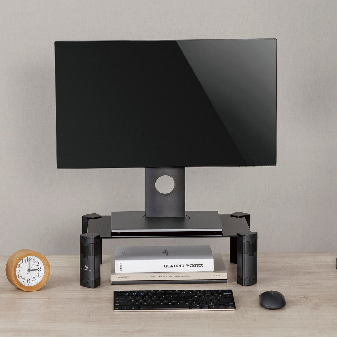 Maclean stalak za laptop/monitor, max. 20 kg, kaljeno staklo, (429 x 269 x 127 mm), MC-934