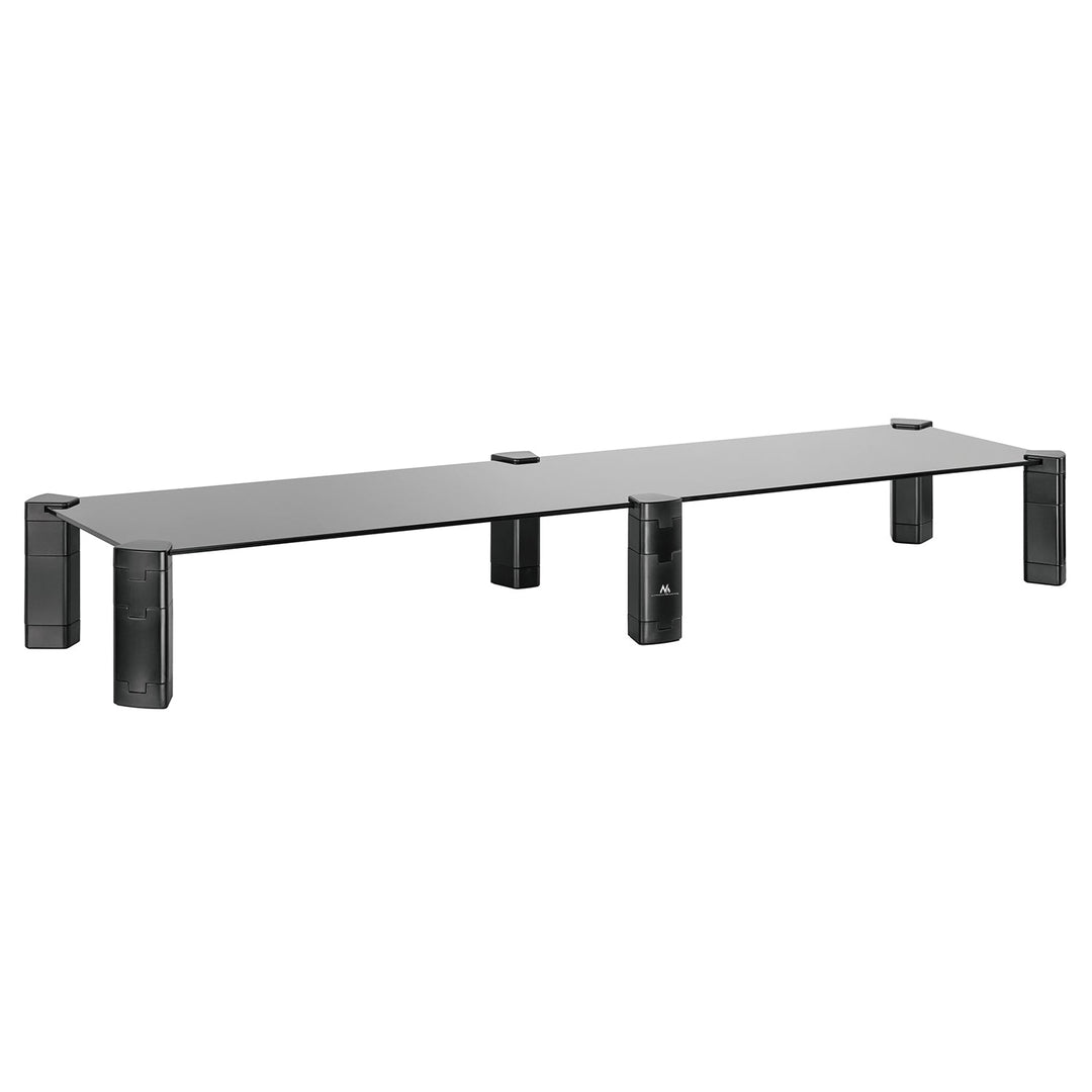Stalak za dva monitora – dvostruki Maclean, maksimalna nosivost 20 kg, kaljeno staklo, (1029 x 285 x 127 mm), MC-936