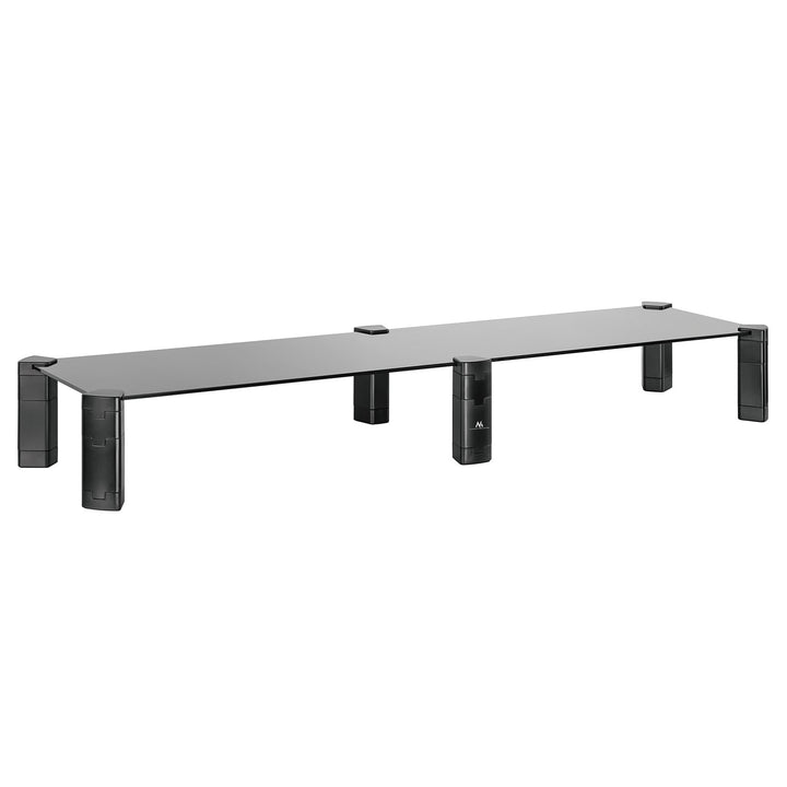 Stalak za dva monitora – dvostruki Maclean, maksimalna nosivost 20 kg, kaljeno staklo, (1029 x 285 x 127 mm), MC-936