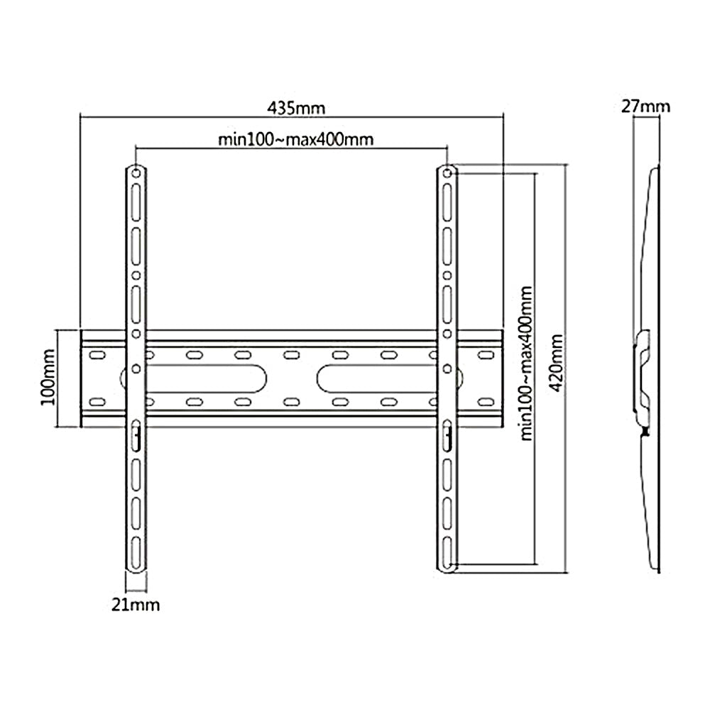 Maclean ekonomični TV nosač, max. VESA 400x400, 32-55", 45 kg, crni, MC-938