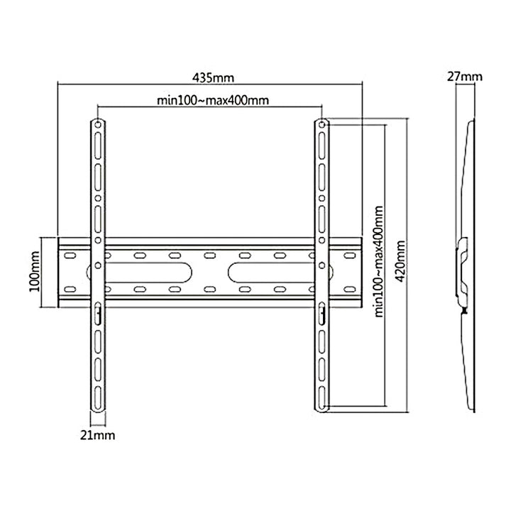 Maclean ekonomični TV nosač, max. VESA 400x400, 32-55", 45 kg, crni, MC-938