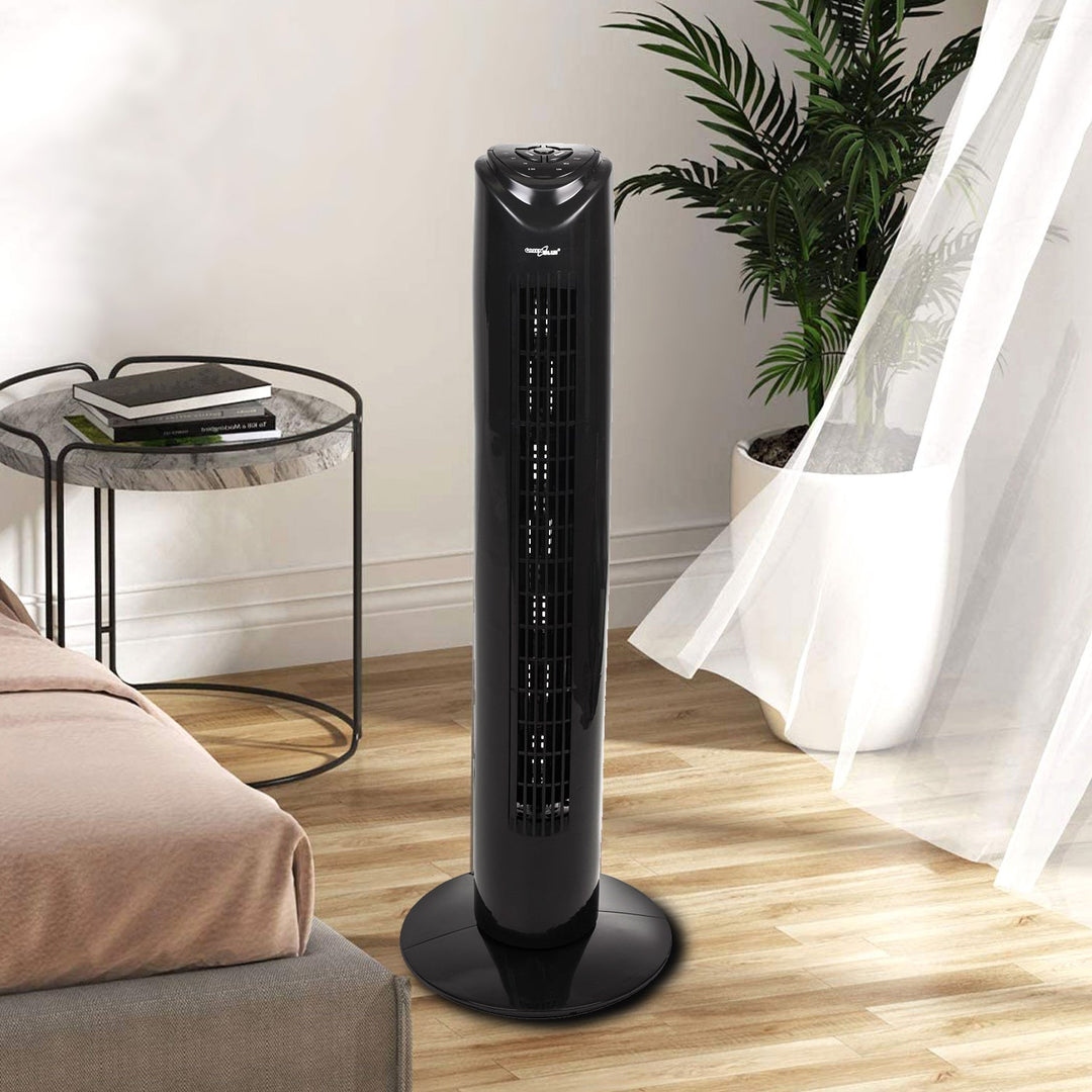 Stalak ventilator s daljinskim upravljačem, 3 načina rada, 3 brzine, oscilacija 80°, 45 W, tajmer, visina 82 cm GB645