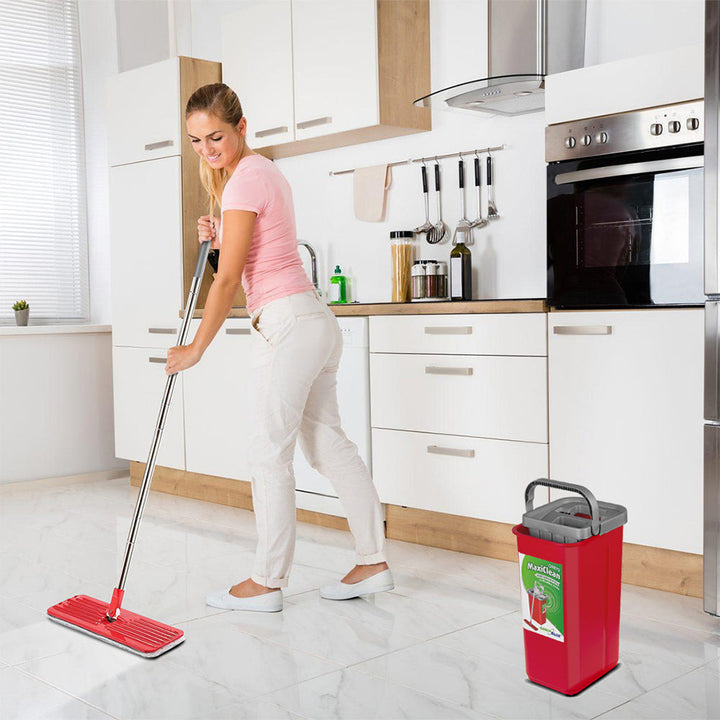 Plosnati mop s GreenBlue kanticom i cjedilom, dvije HQ mikrovlaknaste podloge, zapremina 5,7 L, MaxiClean GB870