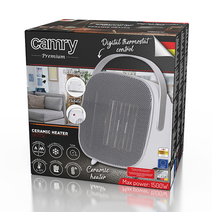 Camry CR 7732 1500W keramički grijač s ventilatorom i LED-svjetlom