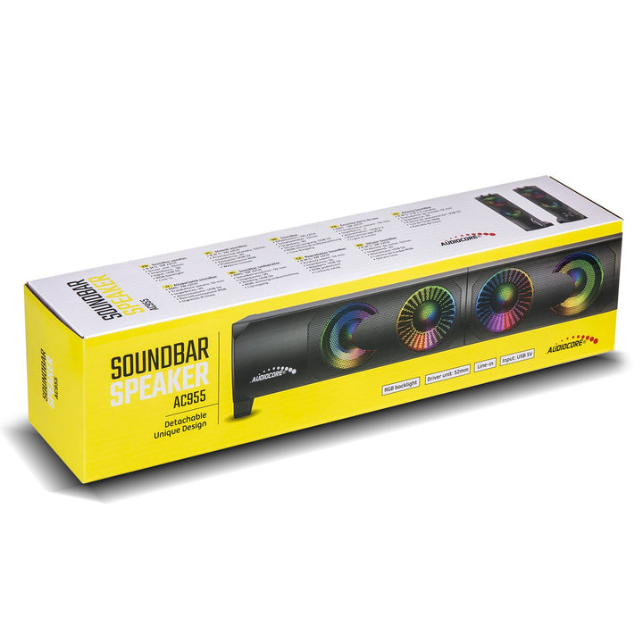 Audiocore 3Wx2 zvučnici za računalni soundbar, LED, USB 5V, linijski ulaz, AC955