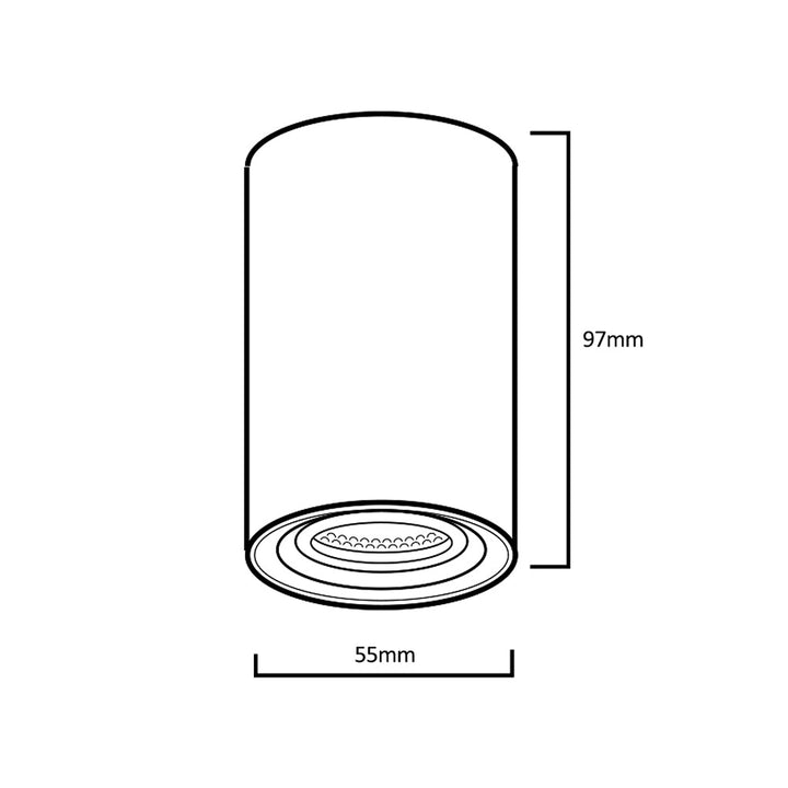 Uređaj za površinsku montažu / Maclean cijev, reflektor, okrugli, aluminij, GU10, 55x100 mm, bijela/zlatna boja, MCE458 W/G