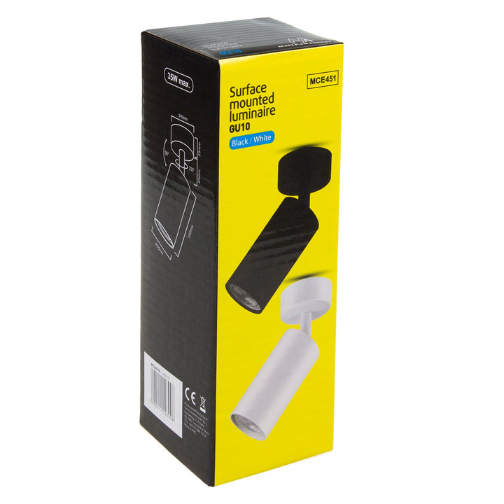 Zidna i stropna lampa Maclean, reflektor, pomična, aluminij, 1xGU10, 55x100 mm, mat crna, MCE451 B