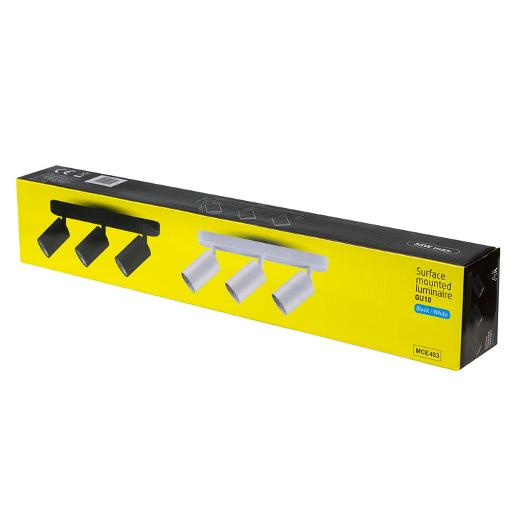 Zidna i stropna lampa Maclean, reflektor, pomična, aluminij, 3xGU10, 55x100 mm, mat crna, MCE453 B