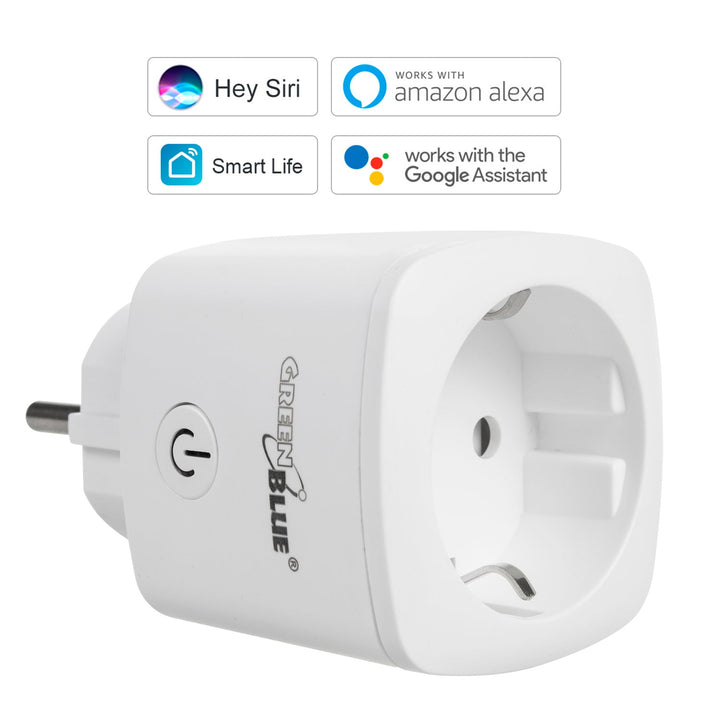 GreenBlue WiFi utičnica s daljinskim upravljačem, Android/iOS/Alexa/Google Home, potrošnja energije, tajmer, max. 3680 W, tip F, GB720 F