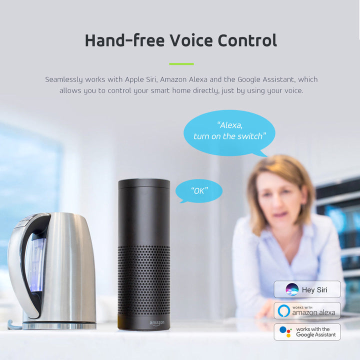 GreenBlue WiFi utičnica s daljinskim upravljačem, Android/iOS/Alexa/Google Home, potrošnja energije, tajmer, max. 3680 W, tip F, GB720 F