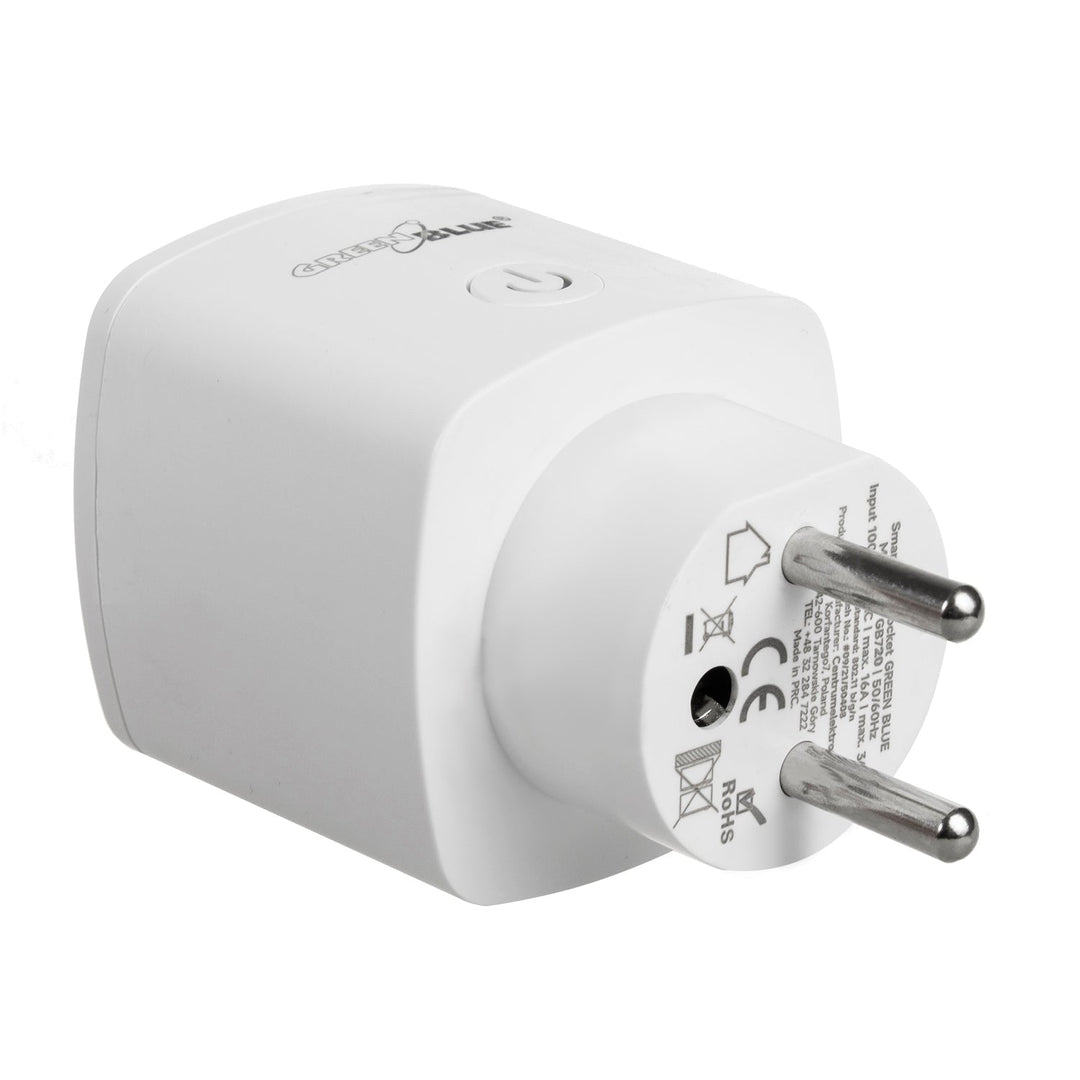 GreenBlue daljinski upravljana WiFi utičnica, Android/iOS/Alexa/Google Home, potrošnja energije, tajmer, max. 3680 W, tip E, GB720 E