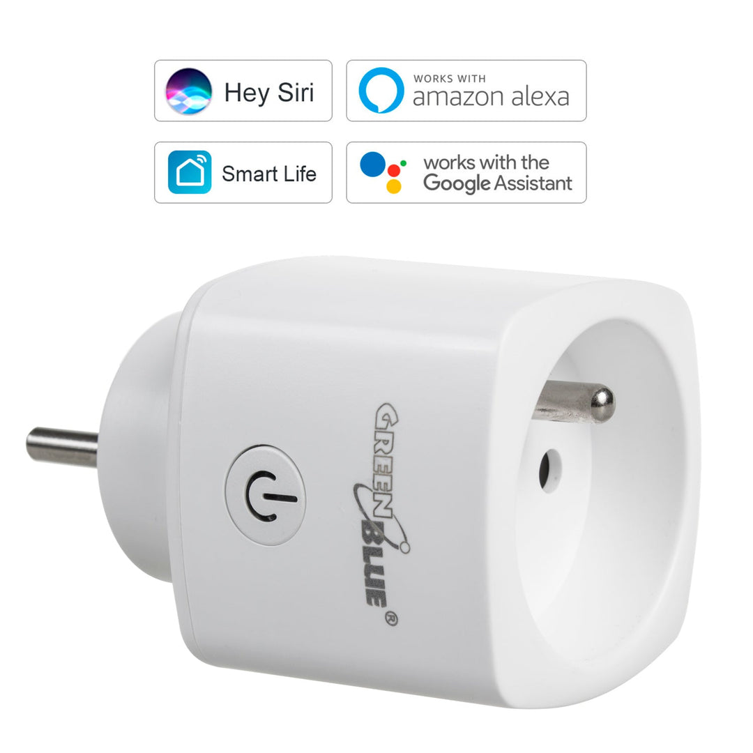 GreenBlue daljinski upravljana WiFi utičnica, Android/iOS/Alexa/Google Home, potrošnja energije, tajmer, max. 3680 W, tip E, GB720 E