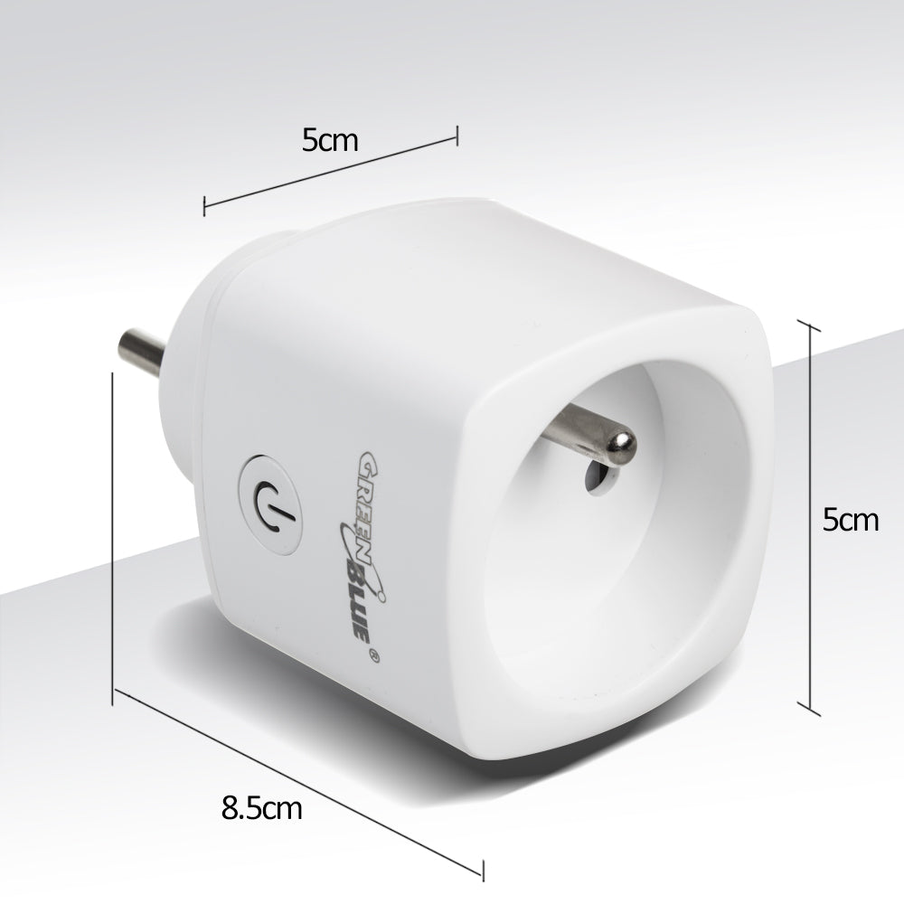 GreenBlue daljinski upravljana WiFi utičnica, Android/iOS/Alexa/Google Home, potrošnja energije, tajmer, max. 3680 W, tip E, GB720 E