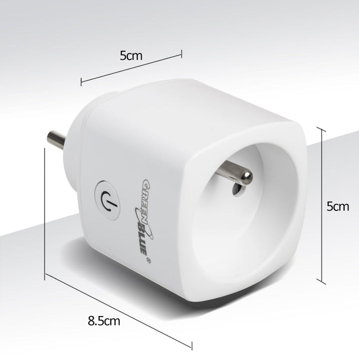 GreenBlue daljinski upravljana WiFi utičnica, Android/iOS/Alexa/Google Home, potrošnja energije, tajmer, max. 3680 W, tip E, GB720 E
