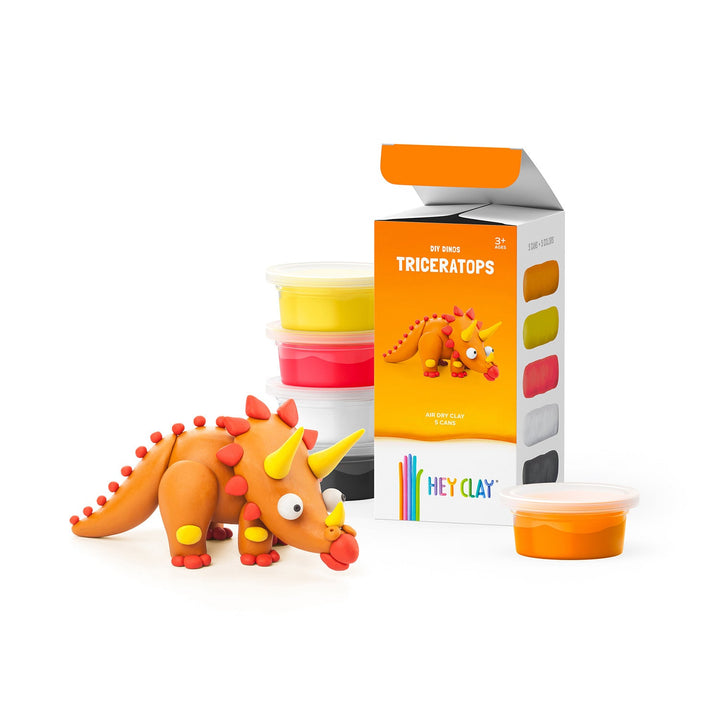 Hey Clay DIY Triceratops Dinos kreatives Bastelset HCLMD003