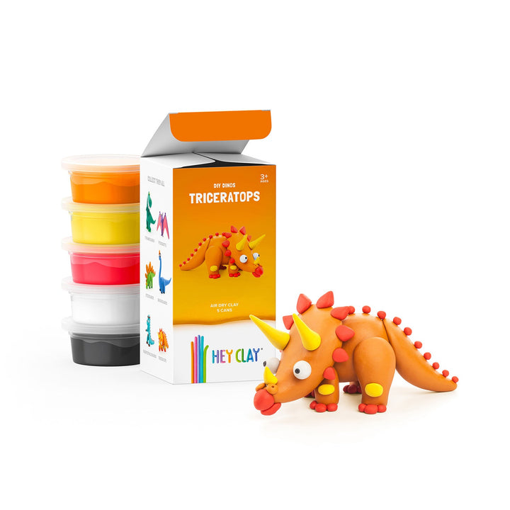 Hey Clay DIY Triceratops Dinos kreatives Bastelset HCLMD003