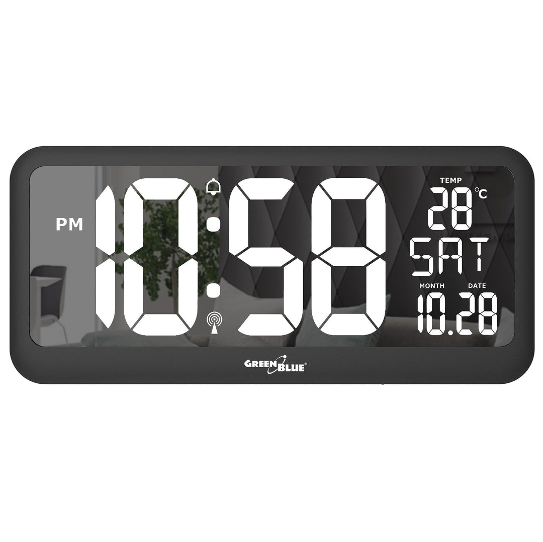 GreenBlue izuzetno veliki LED zidni sat, temperatura, datum, GB214
