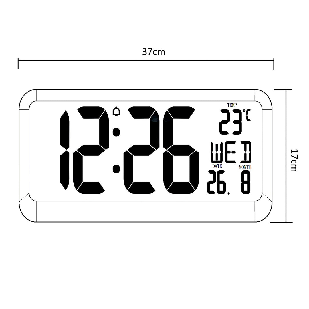 GreenBlue izuzetno veliki LED zidni sat, temperatura, datum, GB214