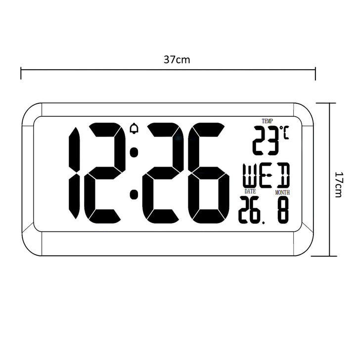 GreenBlue izuzetno veliki LED zidni sat, temperatura, datum, GB214