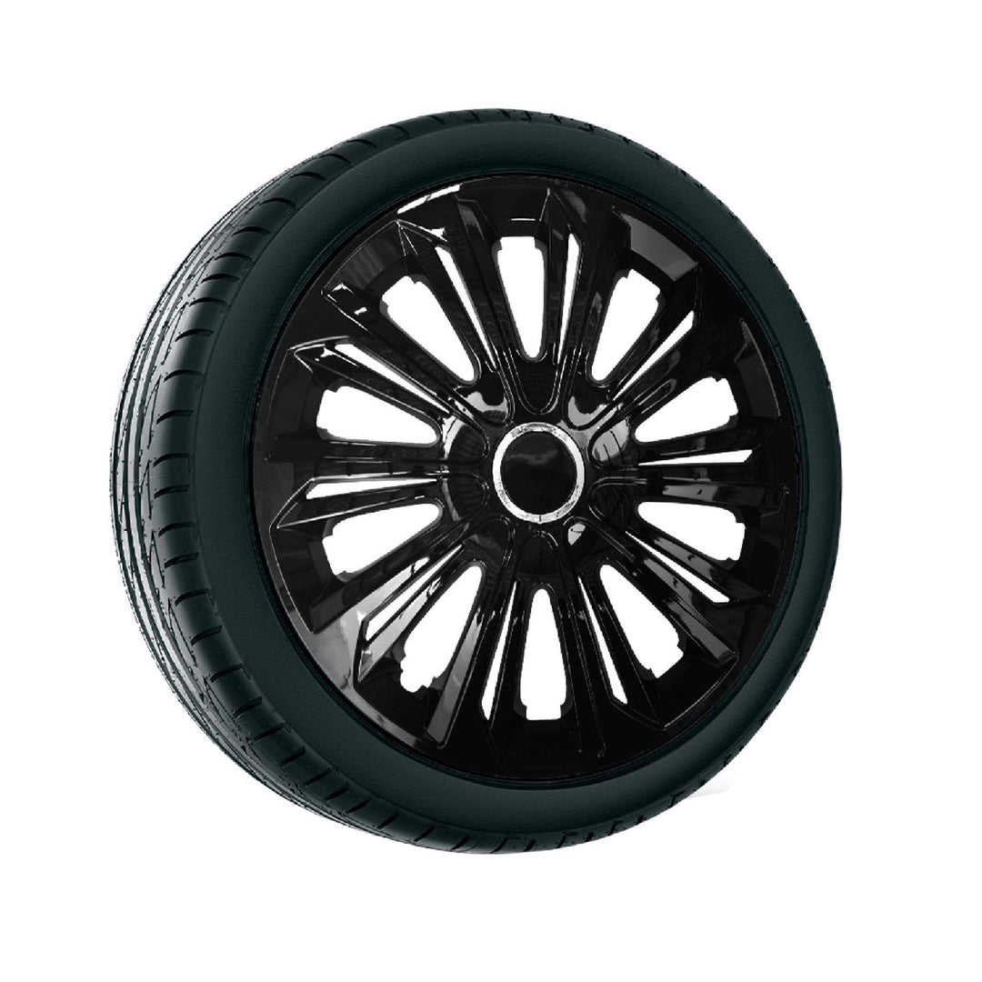 Univerzalne navlake za kotače 16", čvrste, crno lakirane, 4 komada