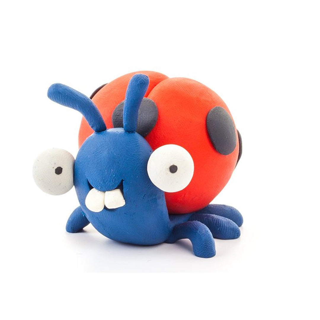 TM TOYS HCLMB004PCS Hey Clay Ladybug DIY Bugs Craft Air Dry Modelling Clay 5 cutii Creative Set