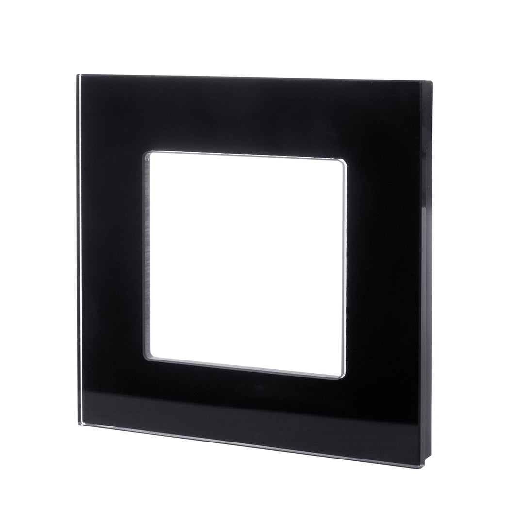 Maclean staklena okvirna ploča, jednostruka, crna, 86x86 mm, MCE730B