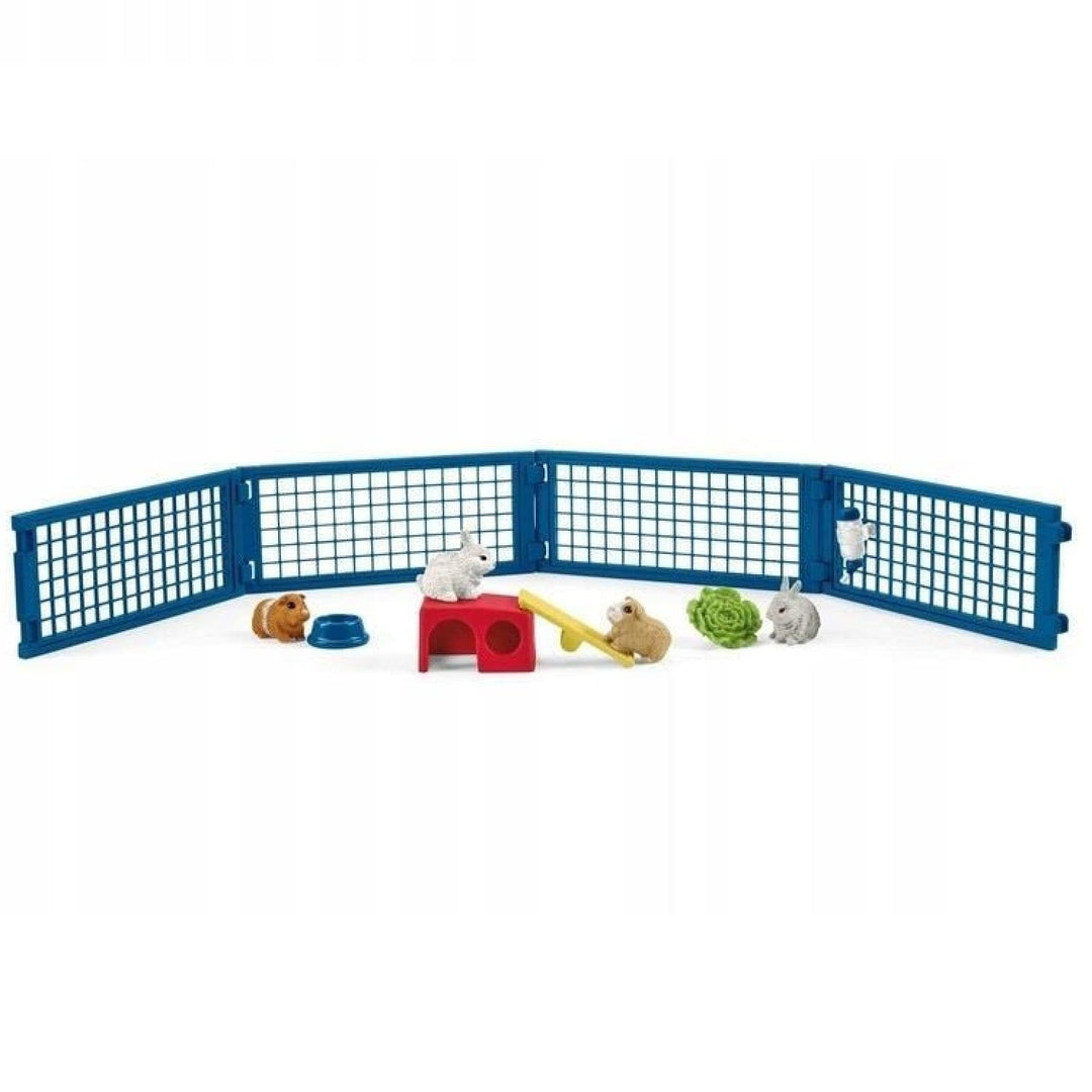 Schleich SLH42500 Schleich Farm World Rabbit &amp; Guinea Pig Hutch Toy Play Set Figurine