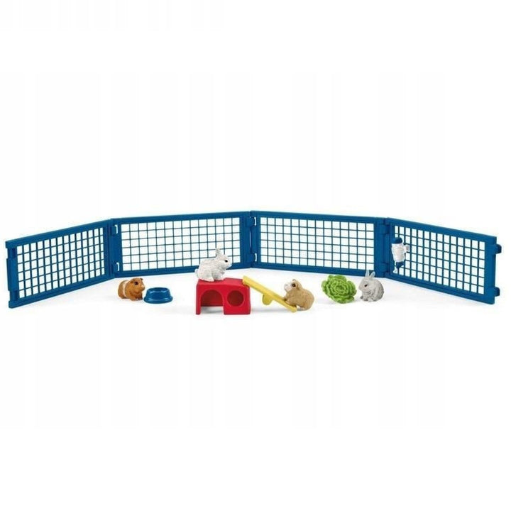 Schleich SLH42500 Schleich Farm World Rabbit &amp; Guinea Pig Hutch Toy Play Set Figurine