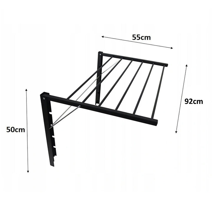 Sklopivi zidni sušilo za kupaonicu. Majka 90 cm crna