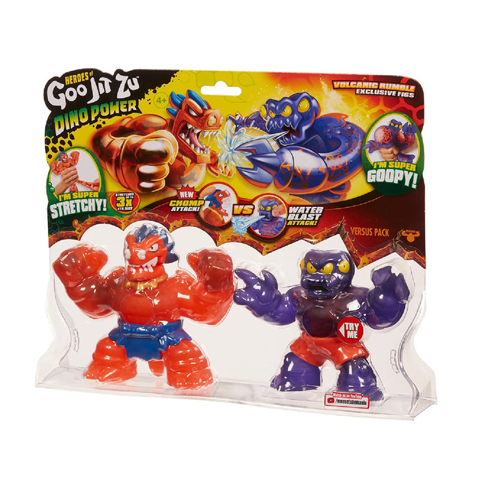 Heroes Of Goo Jit Zu GOJ41111 Heroes Of Goo Jit Zu Dino Power Volcanic Rumble Figura 2 Pack Redback &amp; Blazagon