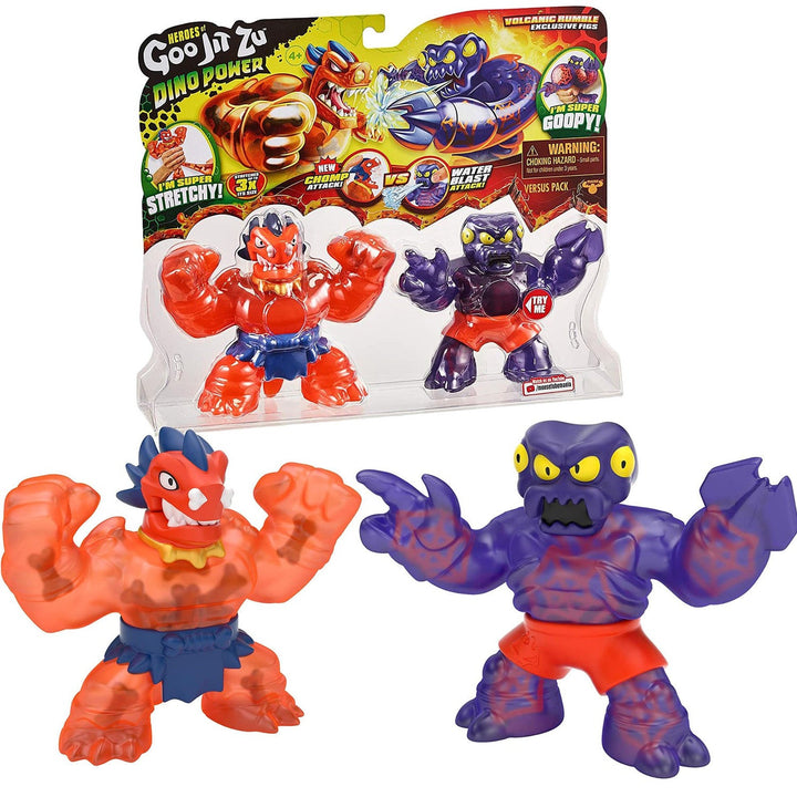 Heroes Of Goo Jit Zu GOJ41111 Heroes Of Goo Jit Zu Dino Power Volcanic Rumble Figura 2 Pack Redback &amp; Blazagon