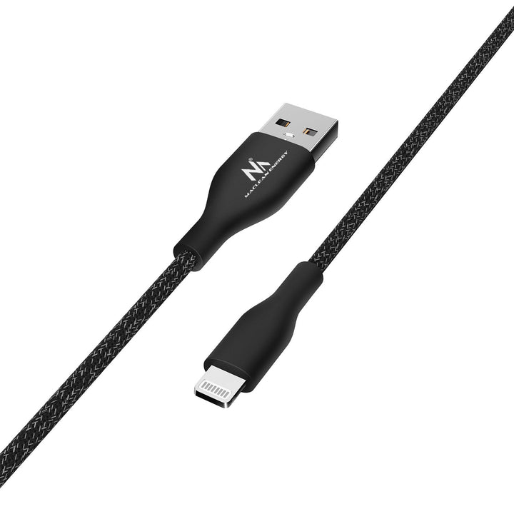 MFi (Made for iPhone / iPod / iPad) kabel s podrškom za brzo punjenje 2,4 A – Maclean Energy MCE845B, crni, 1 m, 5 V/2,4 A – prijenos podataka
