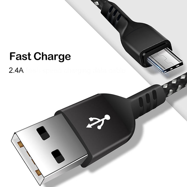 Maclean micro USB kabel, podržava brzo punjenje 2,4 A, prijenos podataka, 5 V/2,4 A, crni, duljina 2 m, MCE483