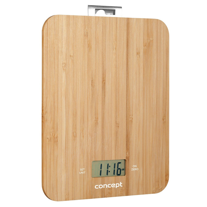 Concept VK5713 Cântar digital de bucătărie - Bamboo - 15 kg Ceas temporizator Design Bamboo max. 15 kg cu cârlig de agățat