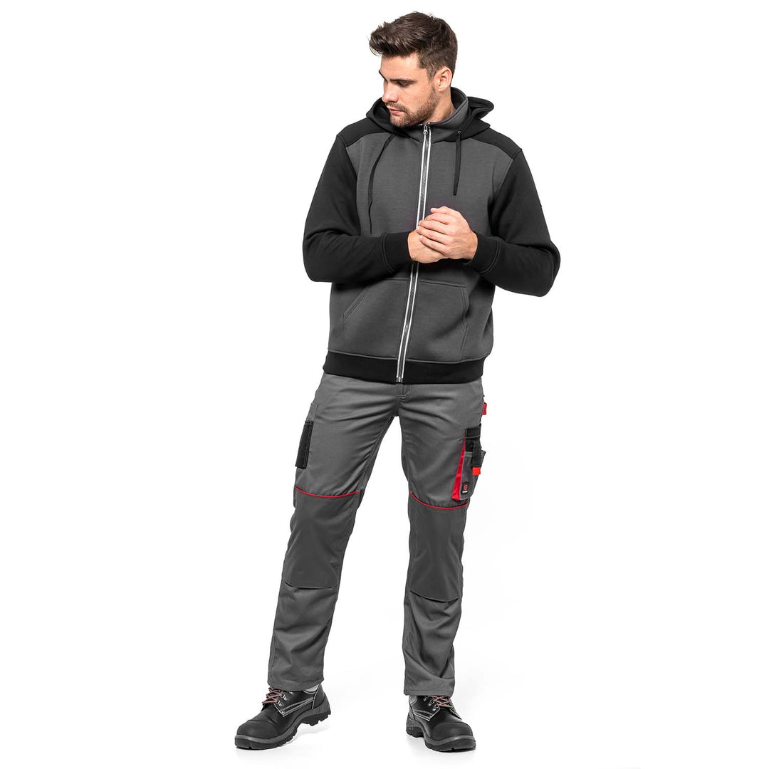 Hanorac de lucru pentru barbati Helbos Ava, culoare gri-negru, marimea XXL