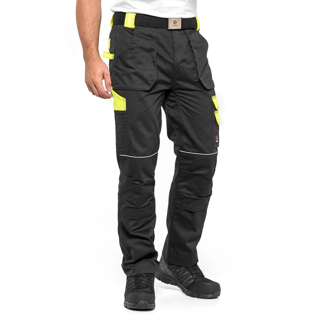 Pantaloni protectia muncii Helios, Negru-Galben,marimea 56