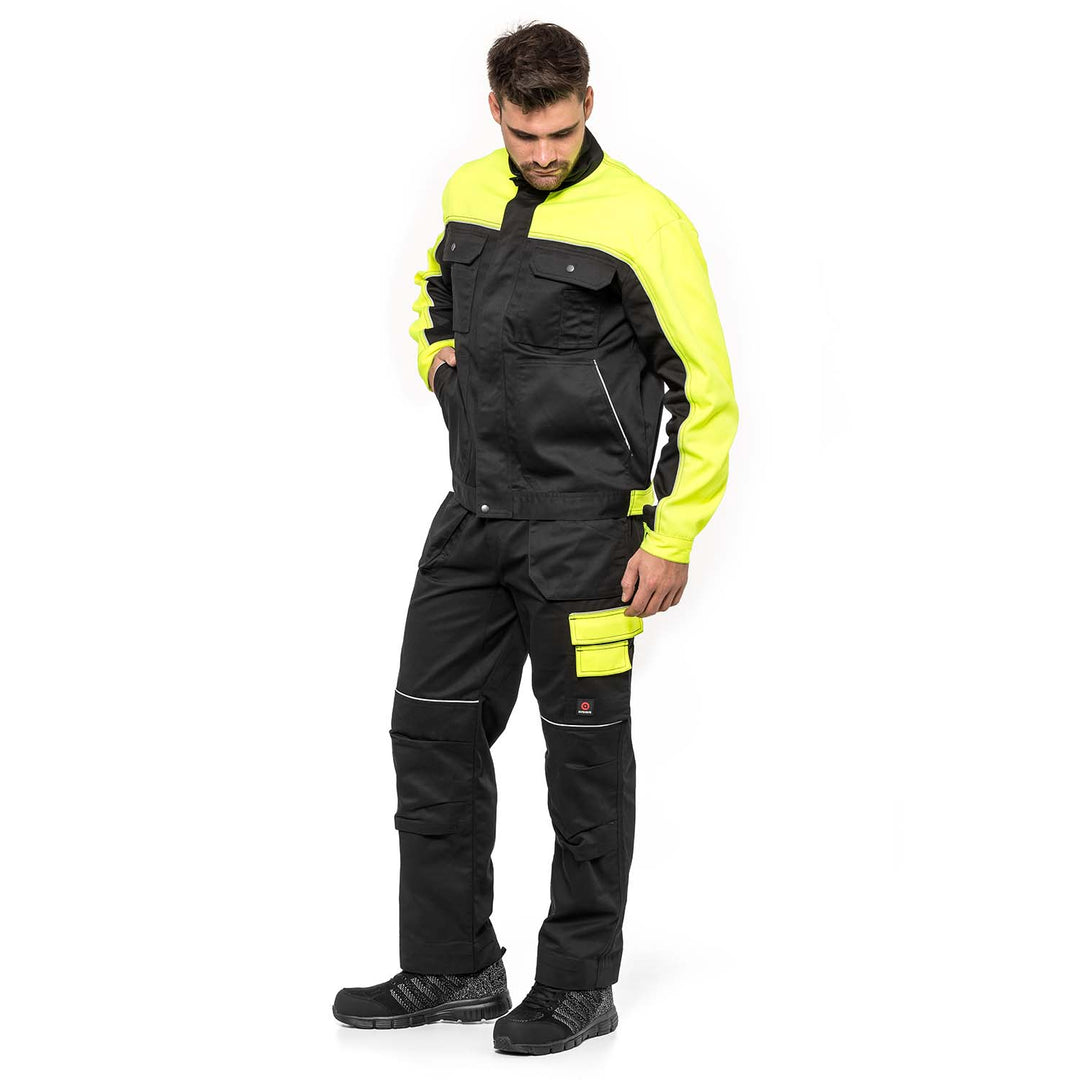 Pantaloni protectia muncii Helios, Negru-Galben,marimea 56