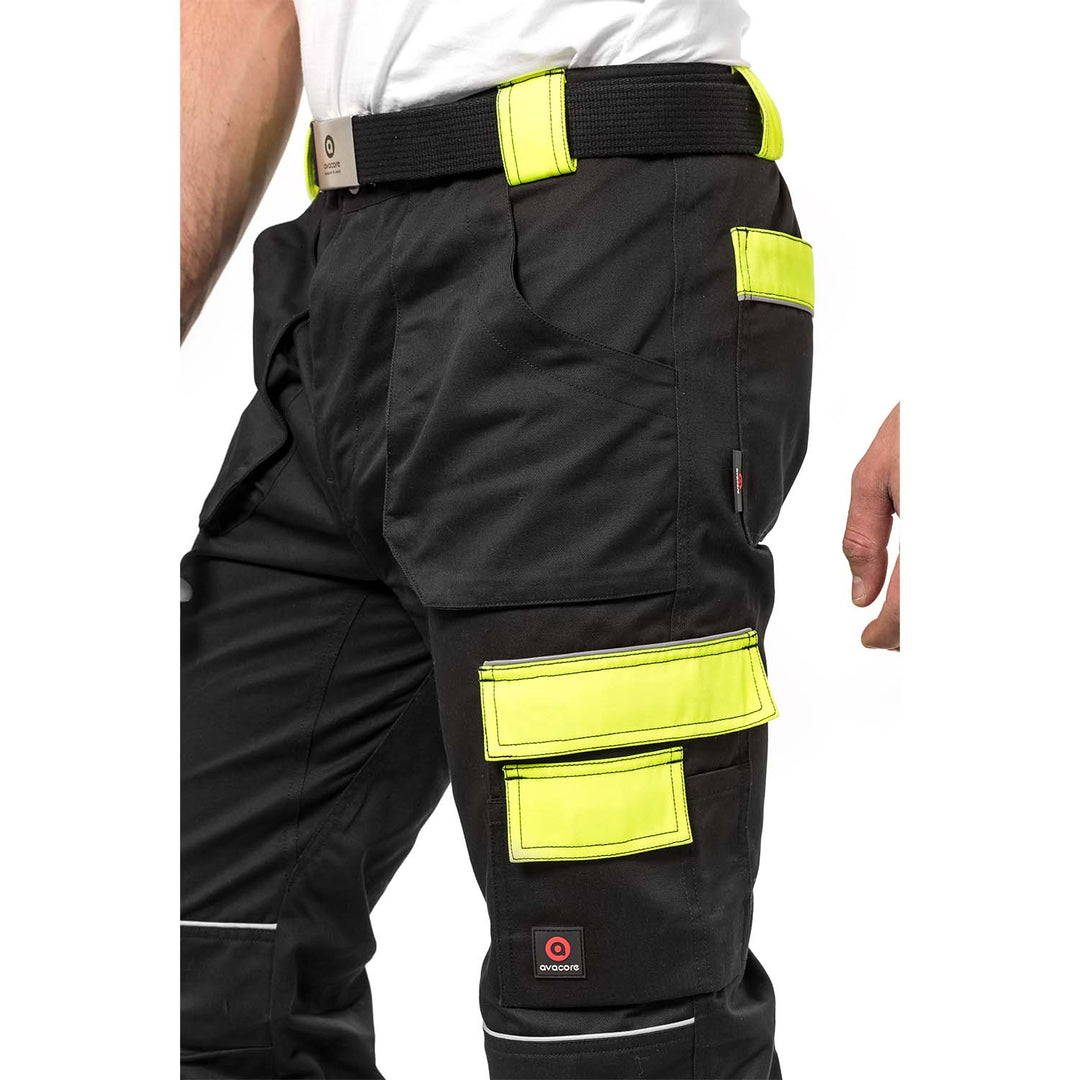 Pantaloni protectia muncii Helios, Negru-Galben,marimea 58