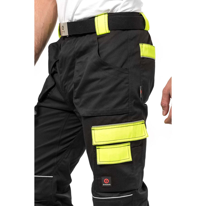 Pantaloni protectia muncii Helios, Negru-Galben,marimea 58