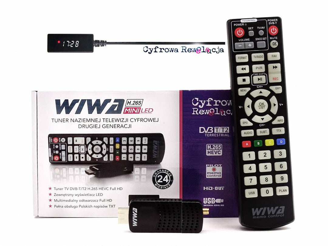 DVB-T/T2 H.265 tuner s HDMI priključkom i mini Wiwa zaslonom, idealan za primanje novog DVB-T2 signala.