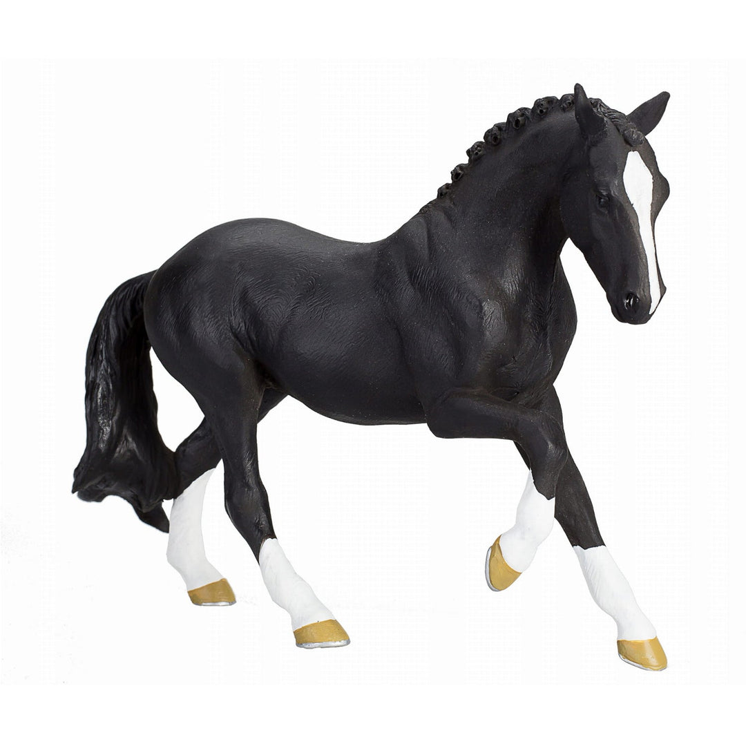 Figurina Armasar hanoverian Negru, Animal Planet, 16 cm x 3,5 cm x 11 cm