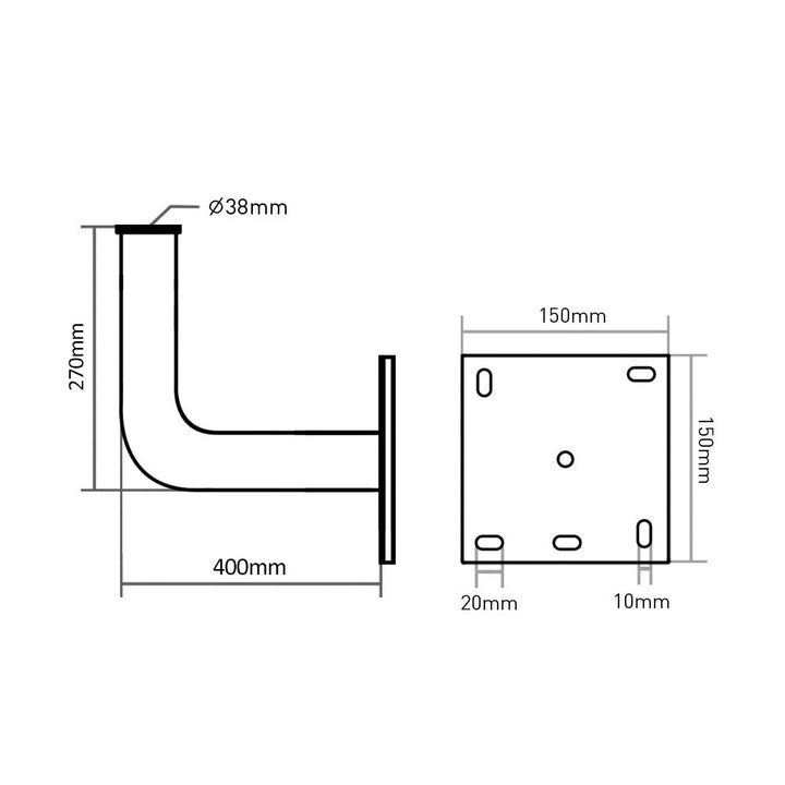 Maclean nosač satelitske antene, balkon, prednji, 40 cm, MCTV-925