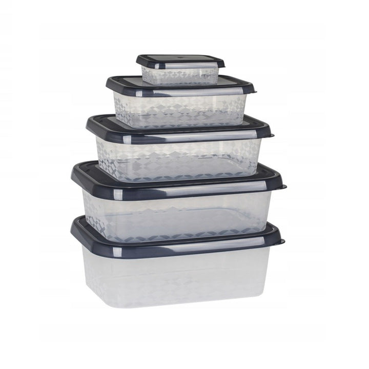 BranQ 2205 Set de trei recipiente de plastic pentru alimente, sigure pentru microunde