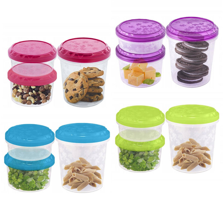 BranQ 1115 Set de 3 containere pentru depozitarea alimentelor - Capac cu răsucire - Culori aleatorii