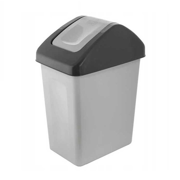 Coș de gunoi de 10l cu capac rabatabil BranQ gri, coș de gunoi, coș de sortare