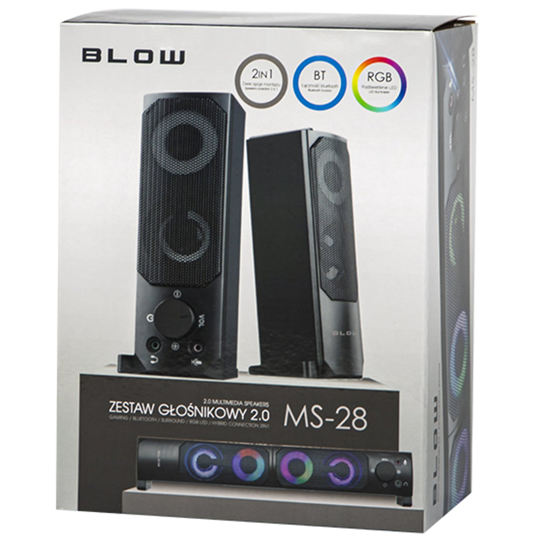 Blow MS-28 2.0 zvučnici za računalo u obliku soundbara s višebojnom RGB LED pozadinskom rasvjetom