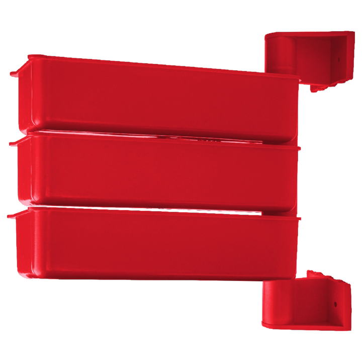 PIVOT Set de 3 containere rotative de depozitare, polipropilenă, culoare roșie, organizează