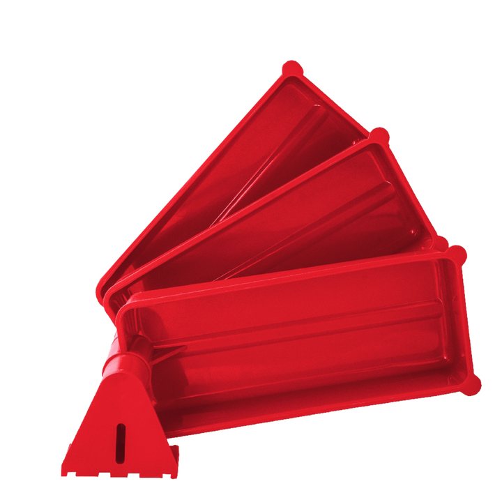 PIVOT Set de 3 containere rotative de depozitare, polipropilenă, culoare roșie, organizează